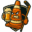 A hockey team logo featuring an animated traffic cone holding a hockey stick and a mug of beer.